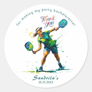 Pickleball    Bachelorette  Classic Round Sticker