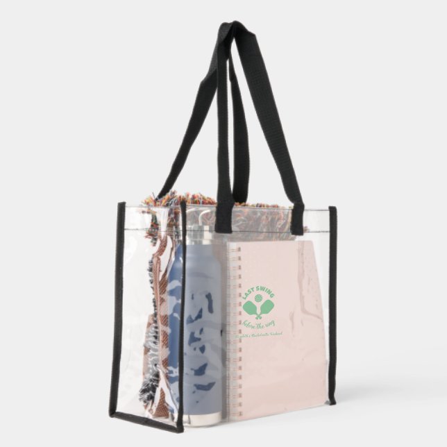 Pickleball Bachelorette Weekend Clear Tote Bag (Right)