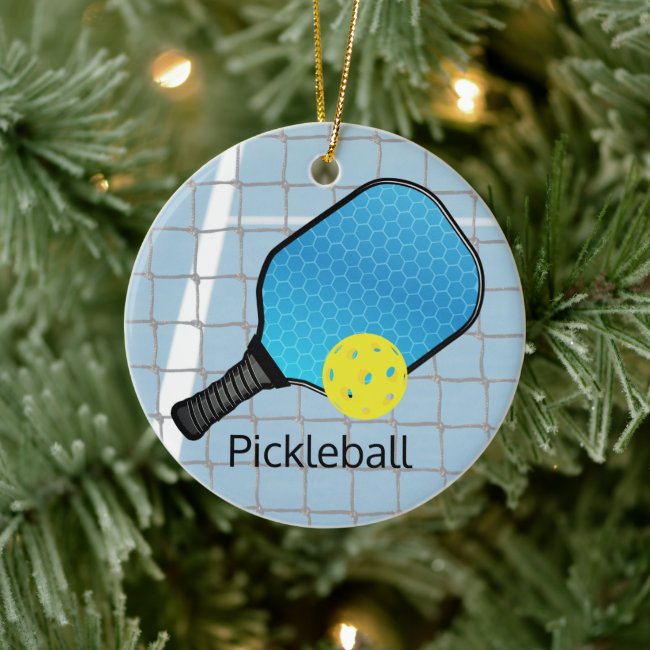 Pickleball Ball Paddle Design Ornament