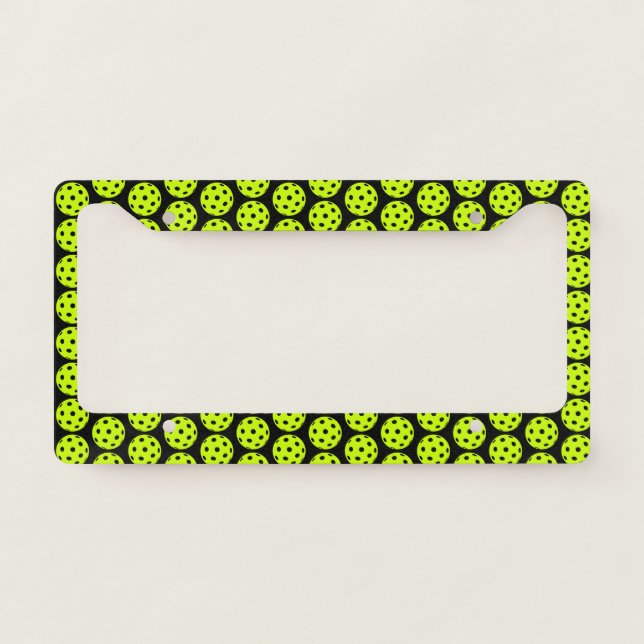 Pickleball Ball Pattern License Plate Frame (Front)