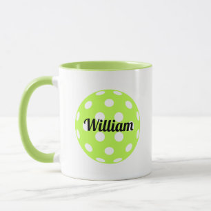 Pickleball Ball Personalized Name Green Mug