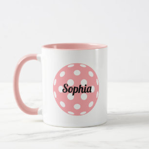 Pickleball Ball Personalized Name Pink Mug