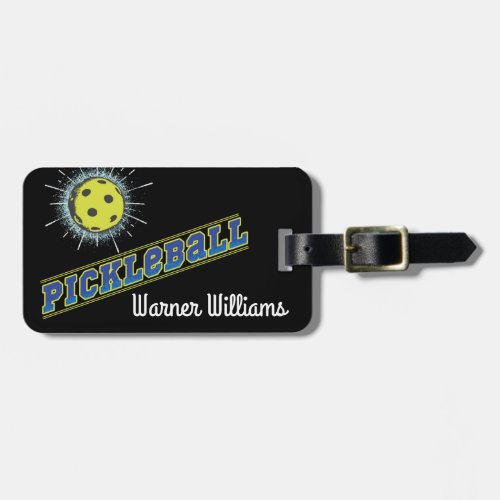 Pickleball Ball With Starburst Gear Bag Tag