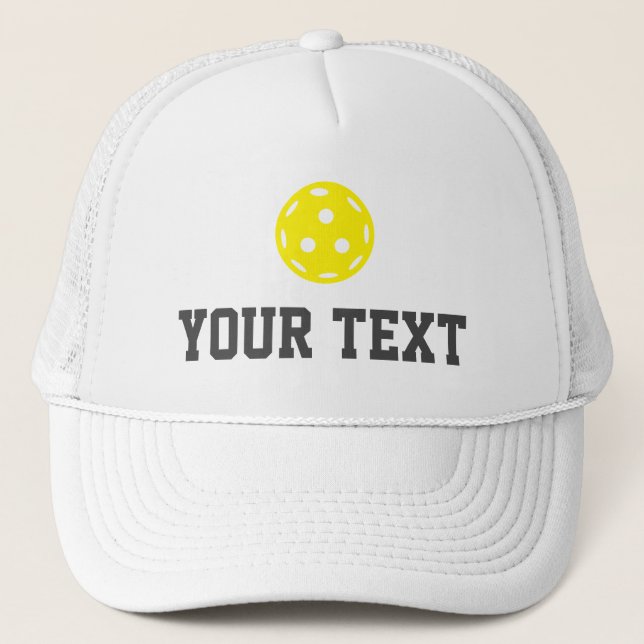 Pickleball Baller Funny Custom Text Name Trucker Hat (Front)