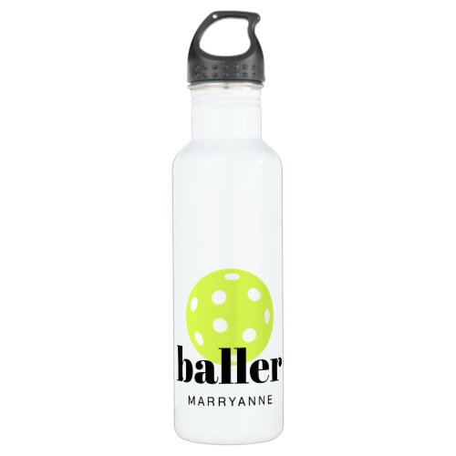 Pickleball Baller Personalized  Stainless Steel Water Bottle