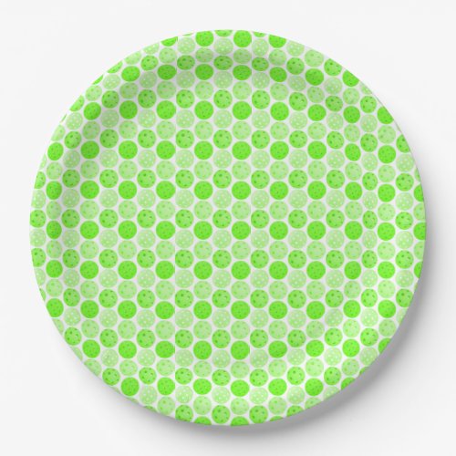 Pickleball Balls _ Green Pickleball Balls on White Paper Plates