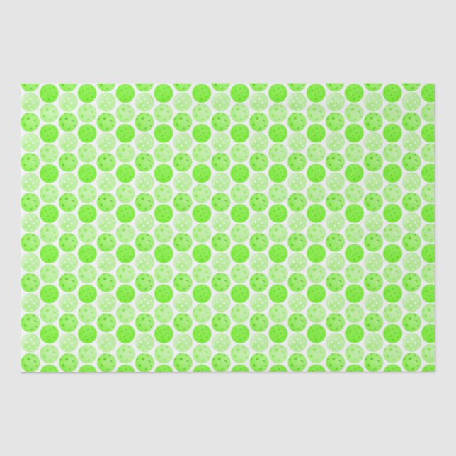 Pickleball Balls - Green Pickleball Balls on White Tissue Paper (Front)