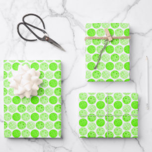 Pickleball Balls - Green Pickleball Balls on White Wrapping Paper Sheets