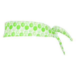 Pickleball Balls Green Pickleballs on White Tie Headband