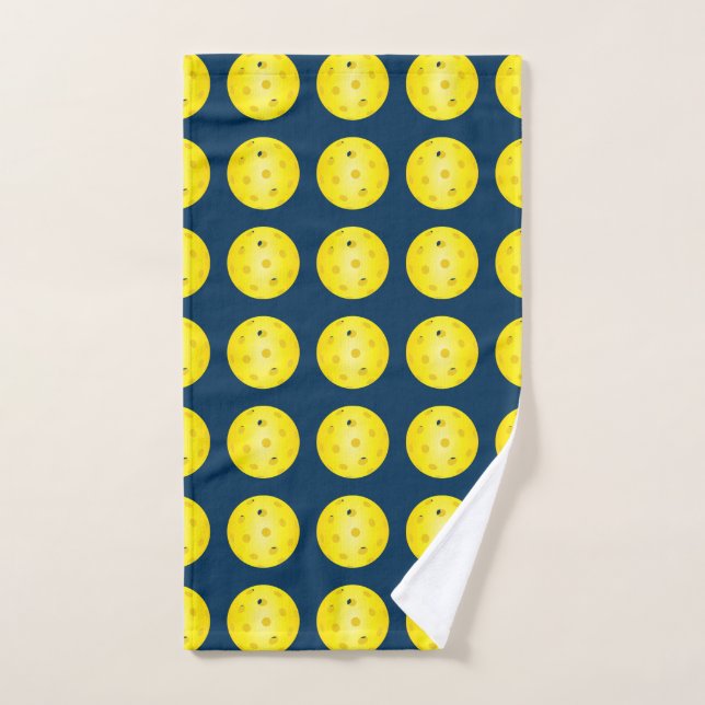 Pickleball Balls Patterned Locker Room Hand Towel (Hand Towel)