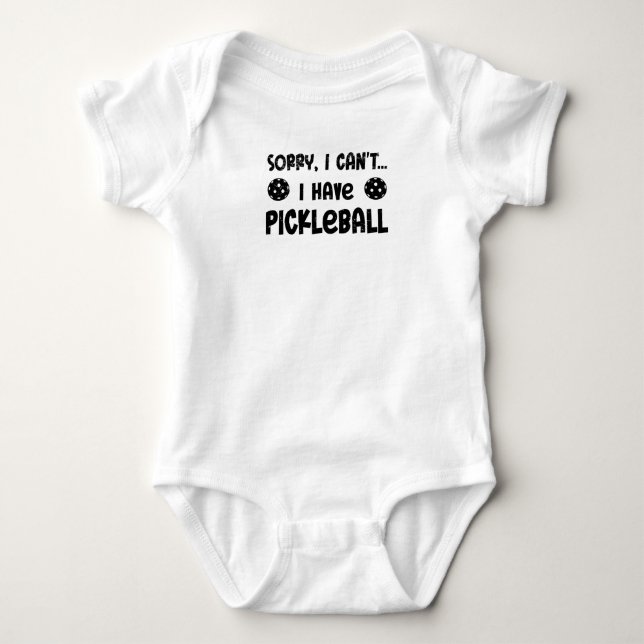 Pickleball Balls Pickball Players No Time Baby Bodysuit (Front)