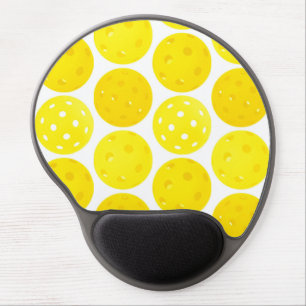Pickleball Balls, Yellow Pickleball Balls on White Gel Mouse Pad