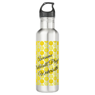 Pickleball Balls, Yellow Pickleballs Personalized Stainless Steel Water Bottle