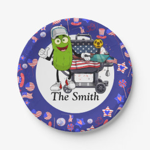 Pickleball Barbecue  4th July Independence Day  Paper Plates