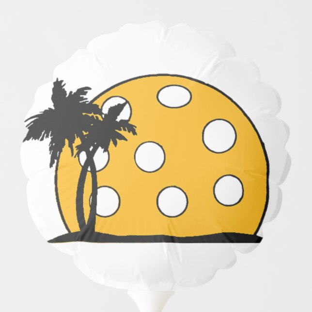 Pickleball Beach Sunset Balloon (Back)