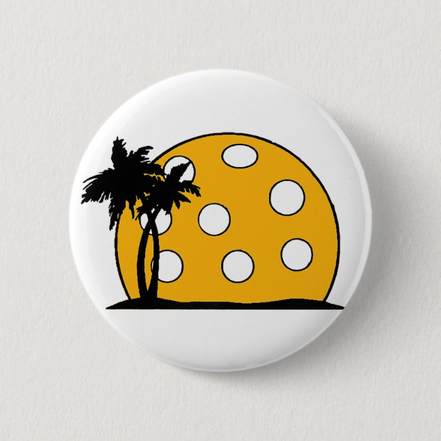 Pickleball Beach Sunset Button (Front)