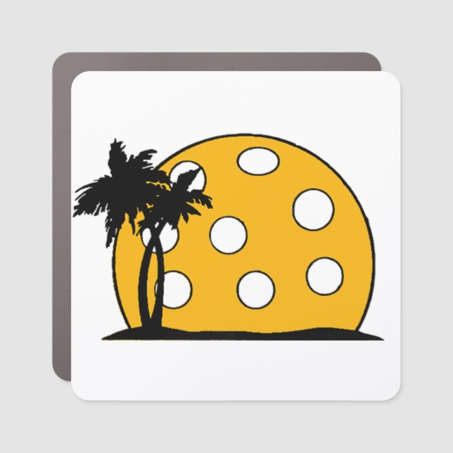 Pickleball Beach Sunset Car Magnet (Front)