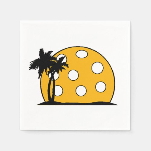 Pickleball Beach Sunset Napkins