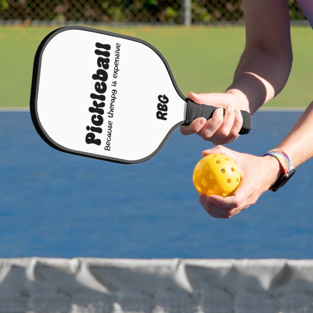 Pickleball Because Therapy is Expensive - Funny  Carbon Fiber Pickleball Paddle (Insitu)