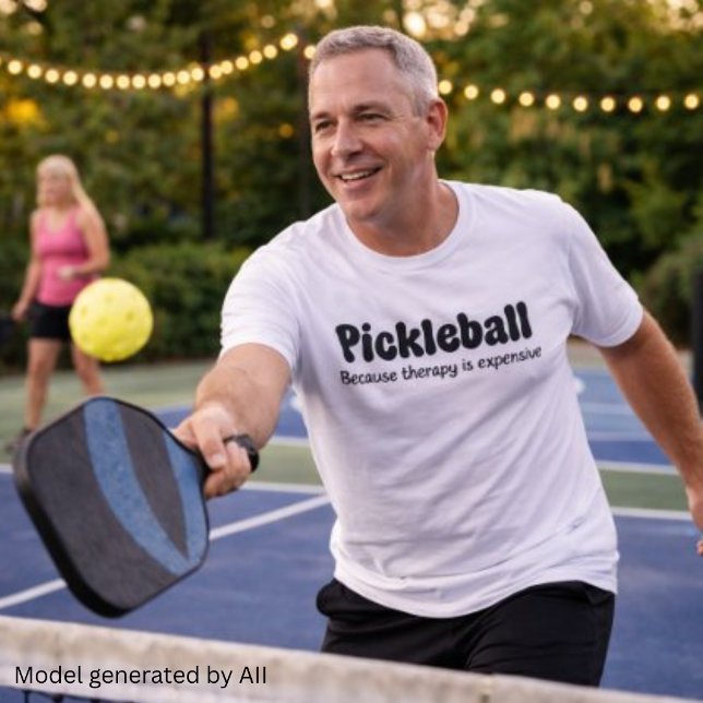 Pickleball Because Therapy is Expensive - Funny  Tri-Blend Shirt (Creator Uploaded)