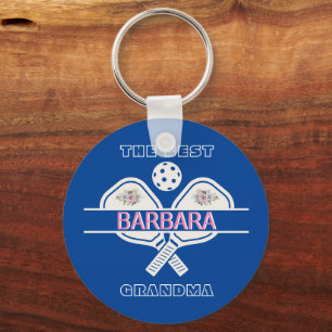 Pickleball Best Grandma Paddles First Name   Keychain
