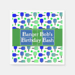 Pickleball Birthday Blue Green Paddle Ball Banging Napkins