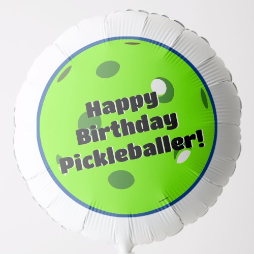 Pickleball Birthday Green Ball Personalized Happy Balloon