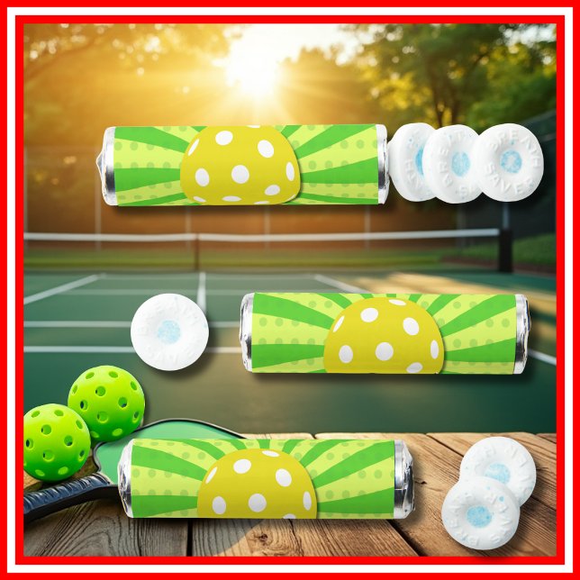 Pickleball Birthday Green RETRO Stripes Sports Breath Savers® Mints (Pickleball Birthday Green RETRO Stripes Sports Breath Savers® Mints)