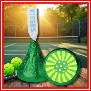 Pickleball Birthday Green RETRO Stripes Sports Hershey®'s Kisses®