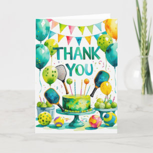 Pickleball birthday letterpress thank you card