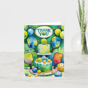 Pickleball birthday letterpress thank you card
