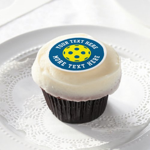 Pickleball Birthday party custom cupcake Edible Frosting Rounds