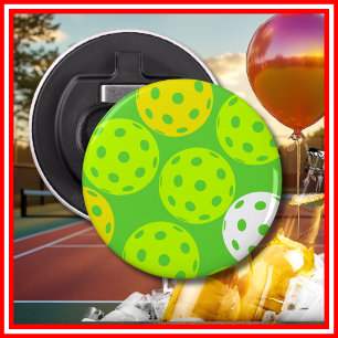 Pickleball Birthday Party Cute Green Sports Bottle Opener