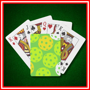 Pickleball Birthday Party Cute Green Sports Poker Cards