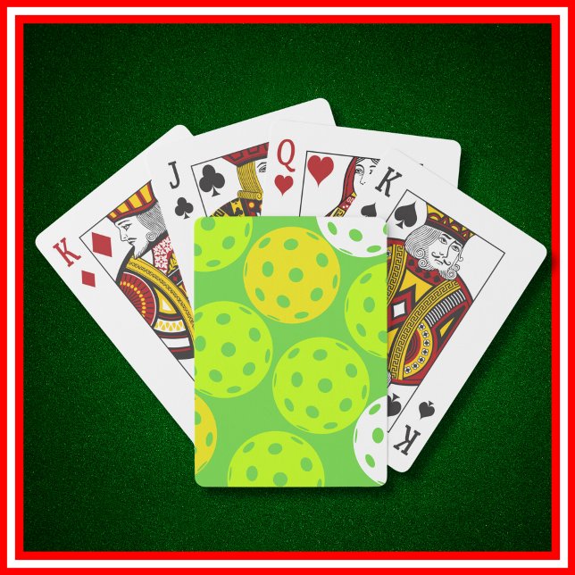 Pickleball Birthday Party Cute Green Sports Poker Cards (Creator Uploaded)