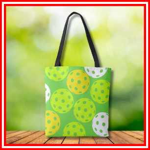 Pickleball Birthday Party Cute Green Sports Tote Bag
