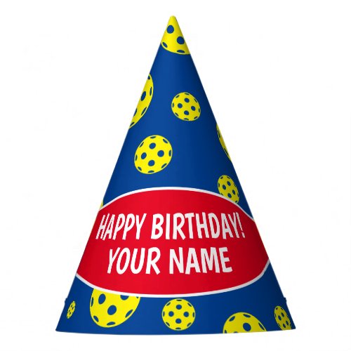 Pickleball Birthday party hats with custom name