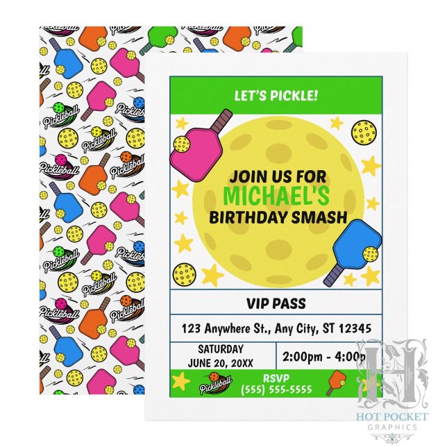 Pickleball Birthday Party Invitation (Creator Uploaded)