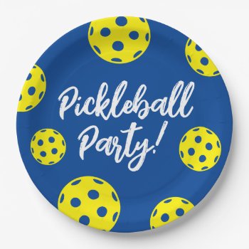 Pickleball Birthday Party Plates (disposable) by imagewear at Zazzle