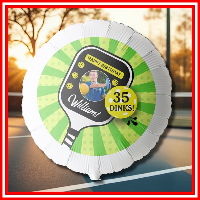 Pickleball Birthday Party RETRO Green Sports PHOTO Balloon (Pickleball Birthday Party RETRO Green Sports PHOTO Balloon)