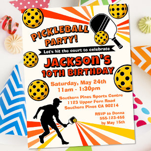 Pickleball Birthday Party Retro Vintage Players Postcard