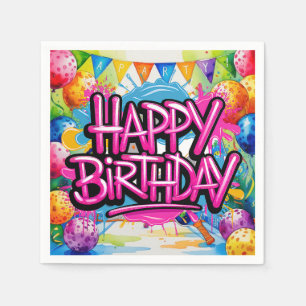 Pickleball Birthday Party themed for cat lovers Napkins