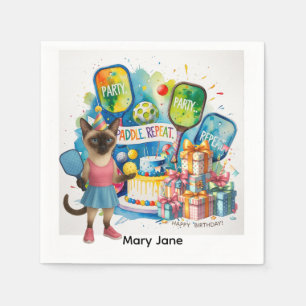 Pickleball Birthday Party themed Napkins