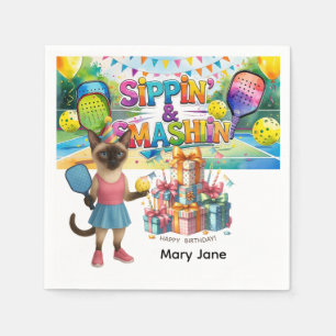 Pickleball Birthday Party themed Napkins
