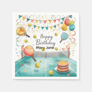 Pickleball Birthday Party themed Napkins