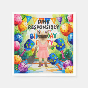 Pickleball Birthday Party themed Napkins