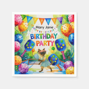 Pickleball Birthday Party themed Napkins