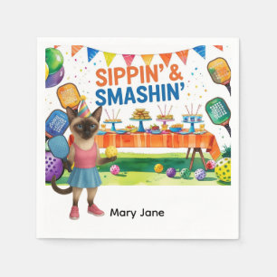 Pickleball Birthday Party themed Napkins
