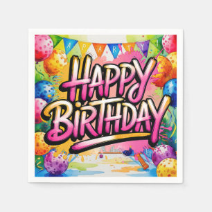 Pickleball Birthday Party themed Napkins