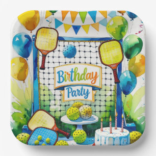 Pickleball Birthday Party themed Paper Plates